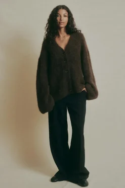 Alpaca blend knitted cardigan
