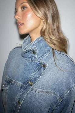 Asymmetric denim jacket