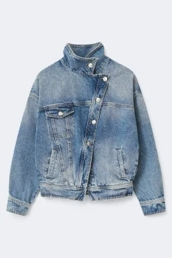 Asymmetric denim jacket