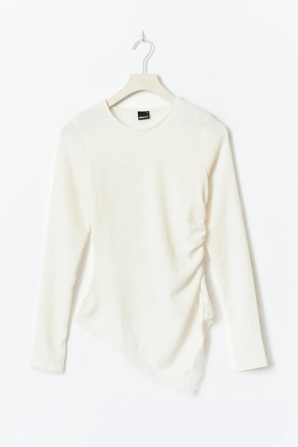 Asymmetric lace detail top
