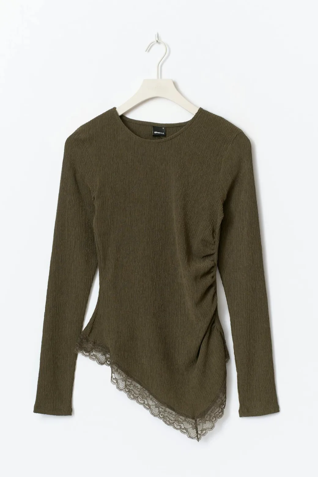 Asymmetric lace detail top