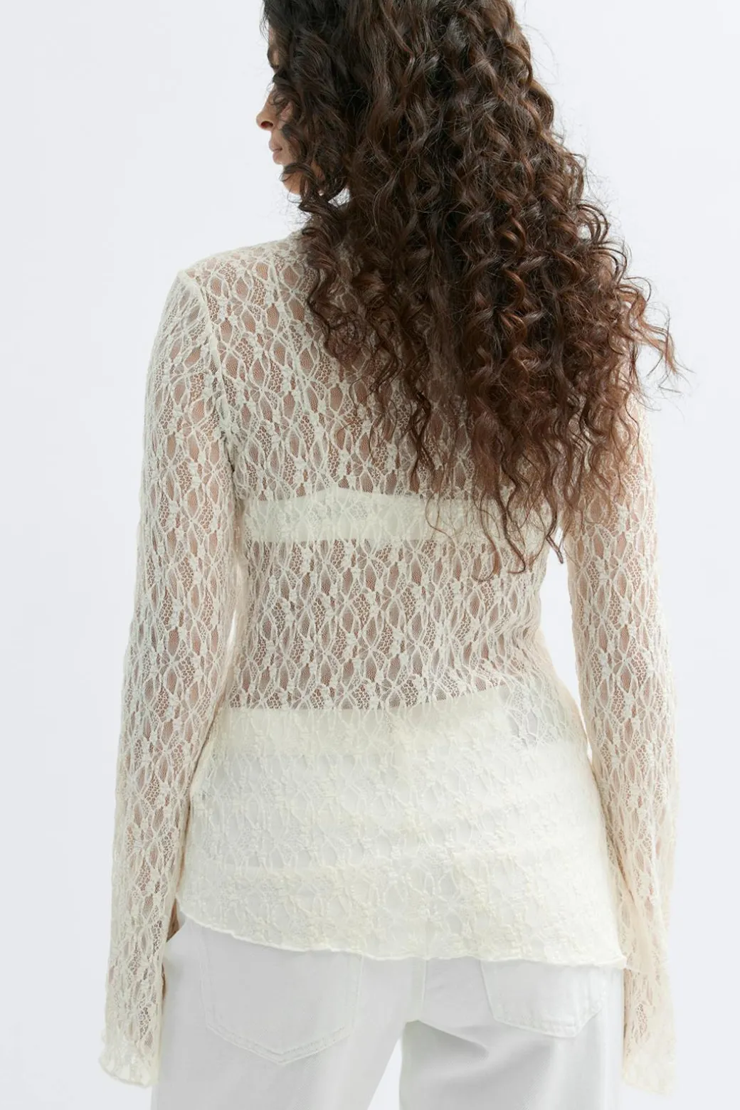 Asymmetric lace top
