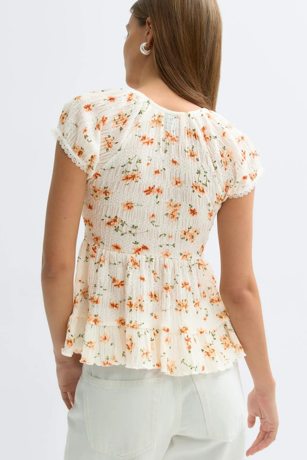 Babydoll lace detail top