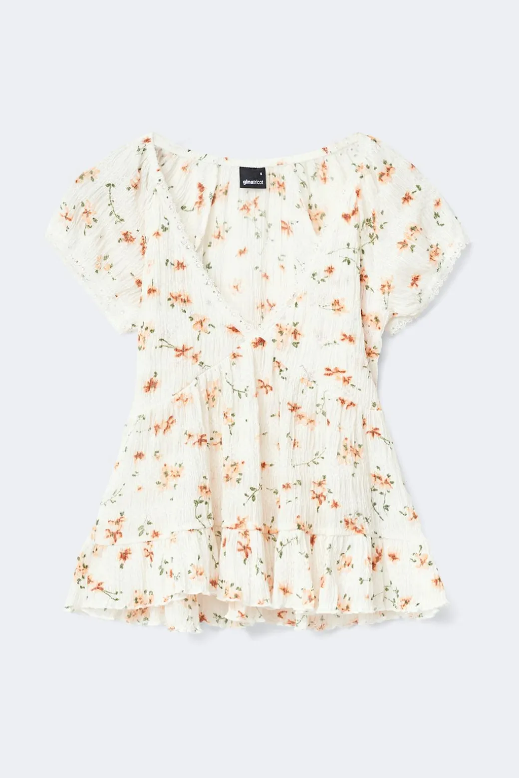 Babydoll lace detail top