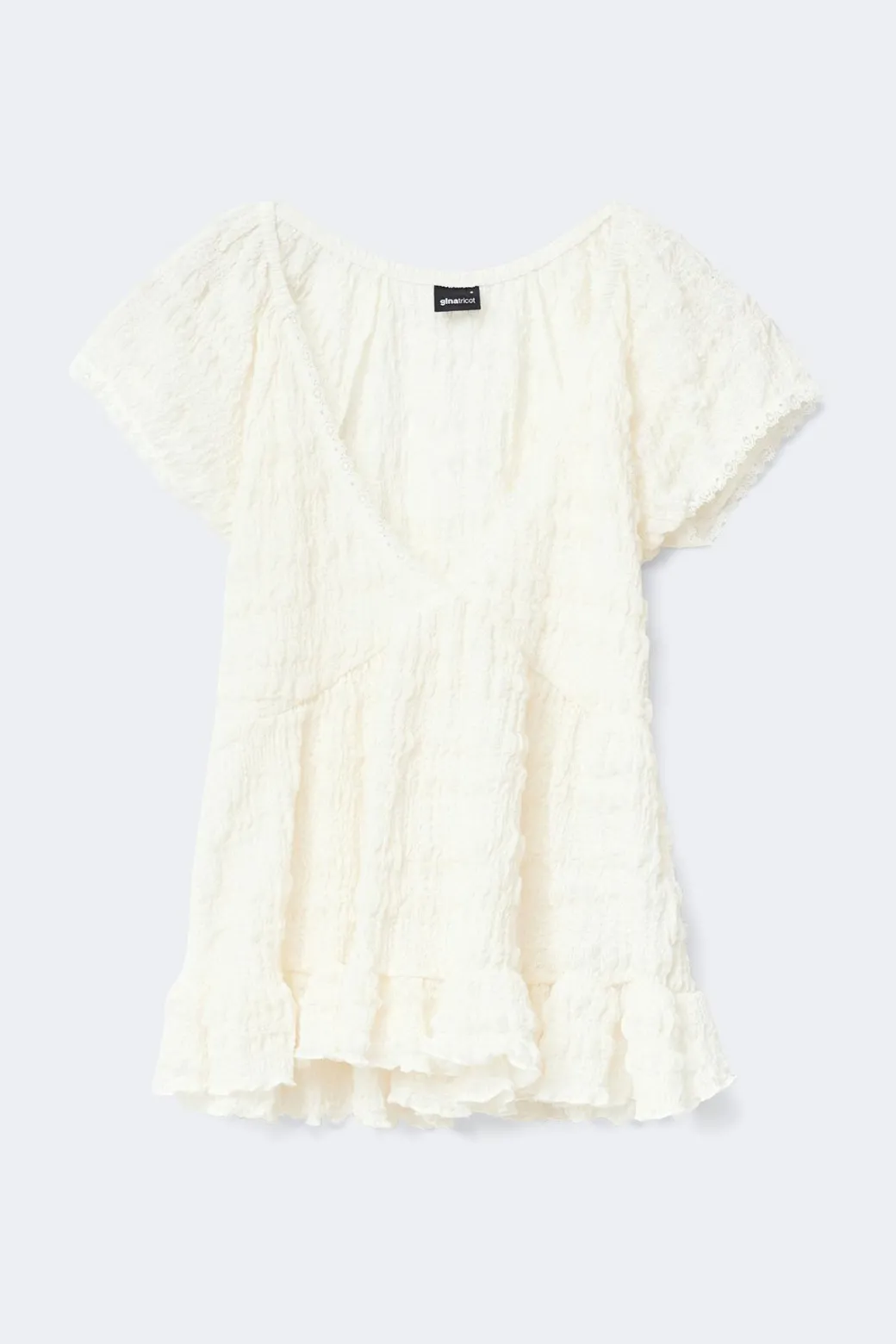 Babydoll lace detail top