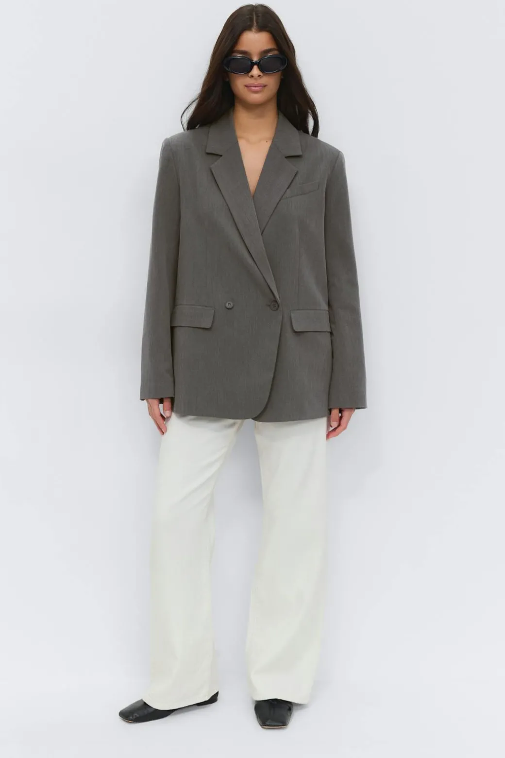 Back high slit blazer
