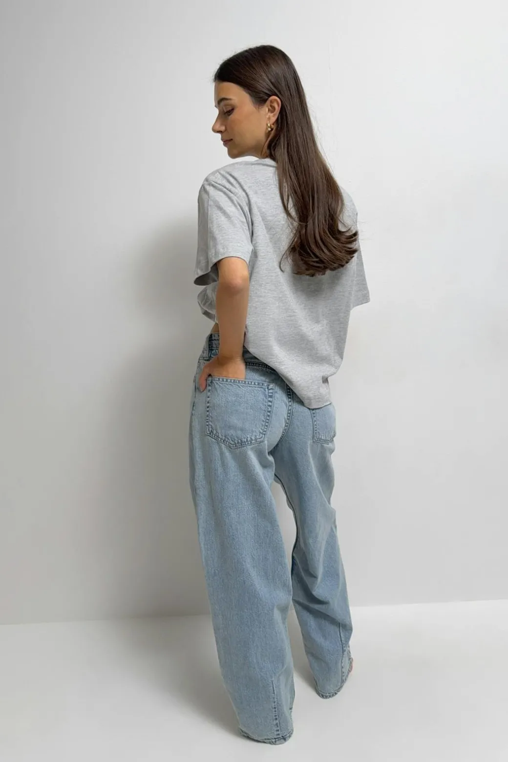 Baggy-crush jeans