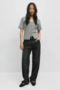 Baggy snap jeans