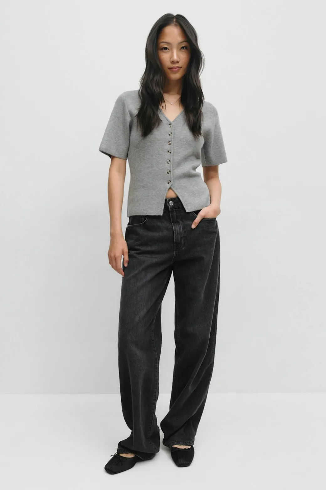 Baggy snap jeans