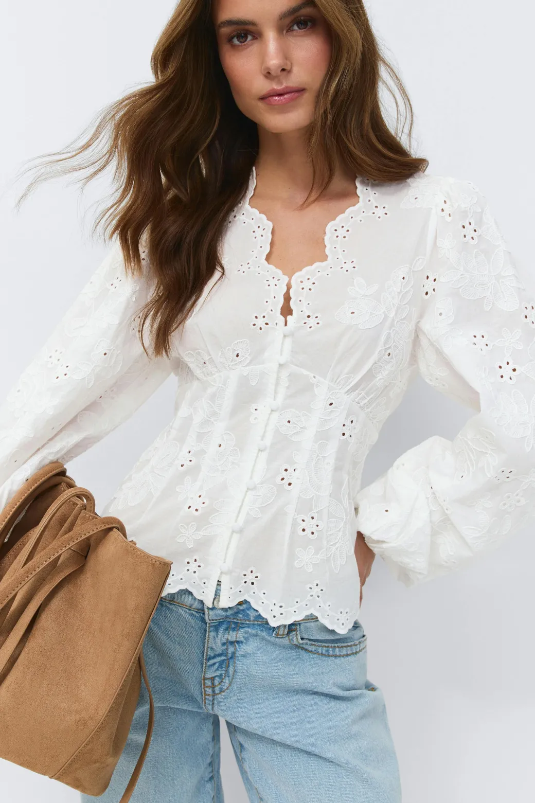 Balloon sleeve blouse