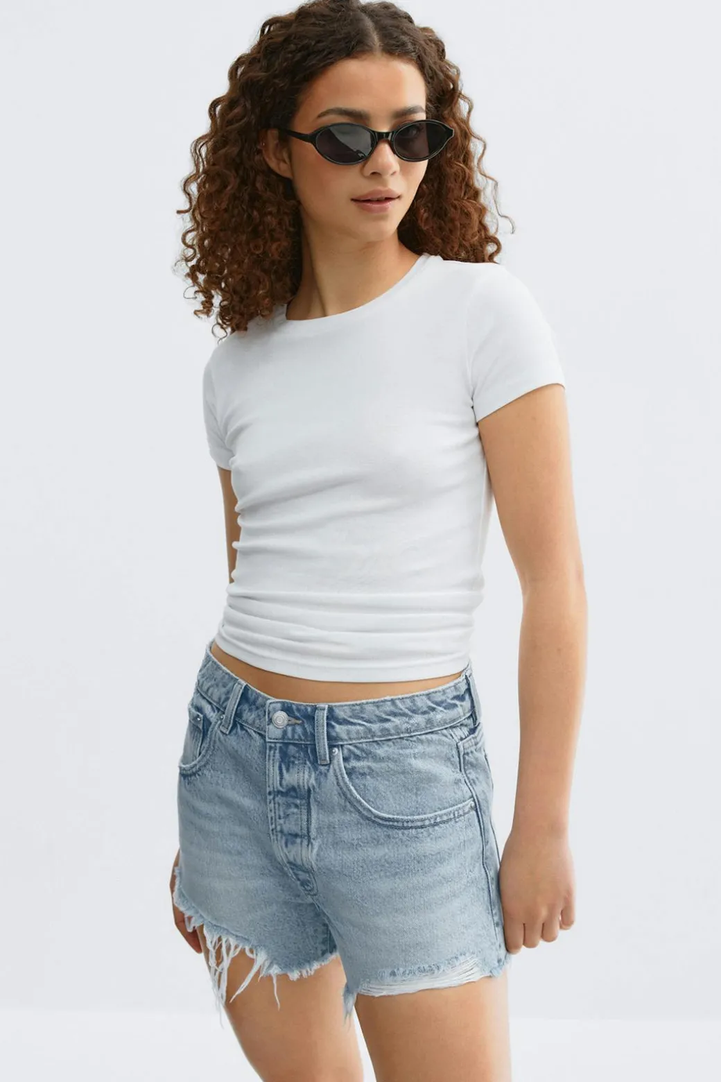 Blue crush denim shorts
