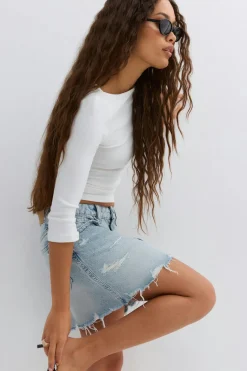Blue crush denim skirt