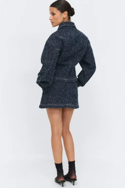 Boucle denim skirt