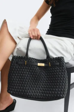 Braided top handle bag