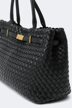 Braided top handle bag