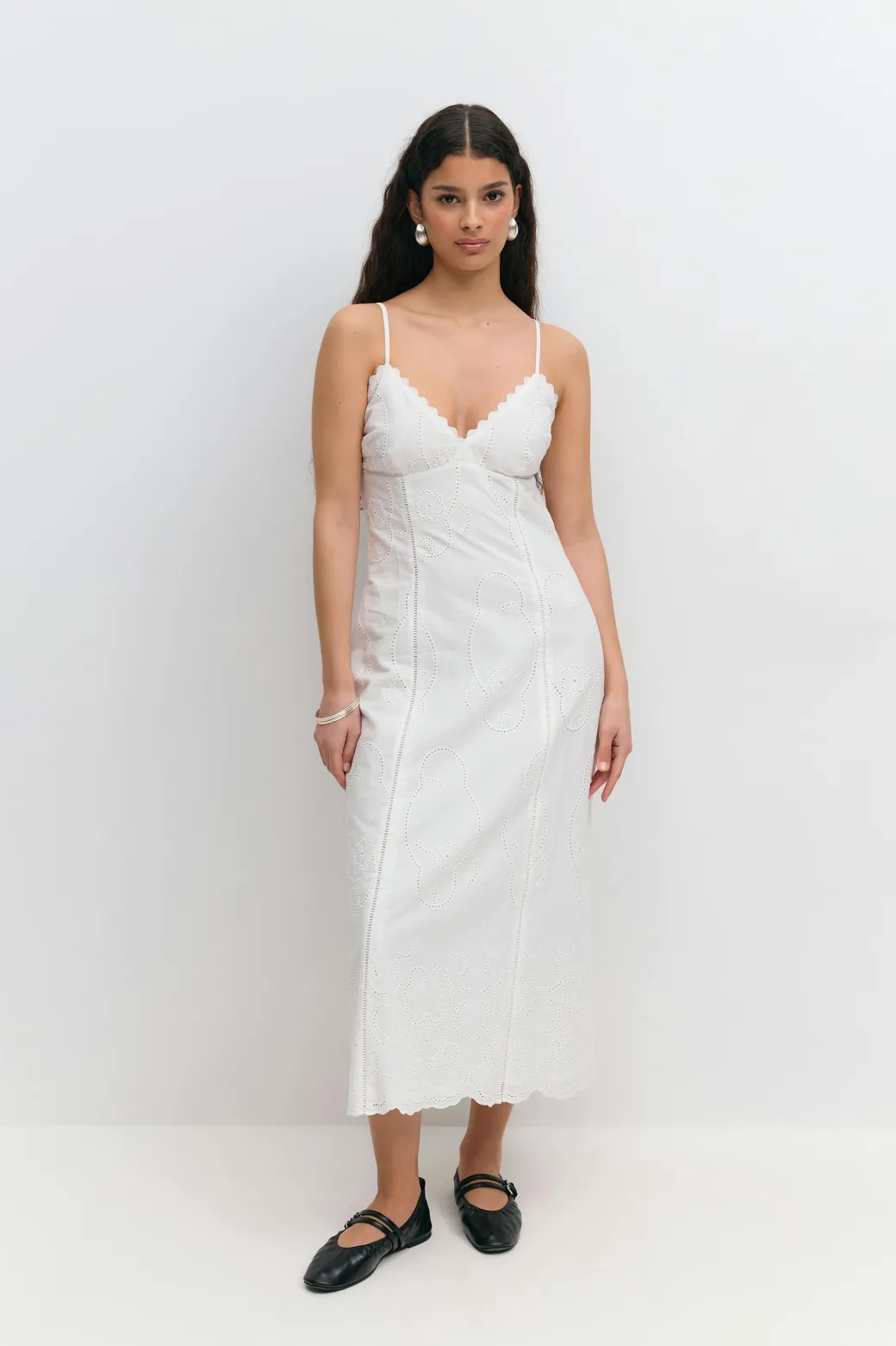 Broderie anglaise midi dress