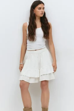 Broderie anglaise mini skirt