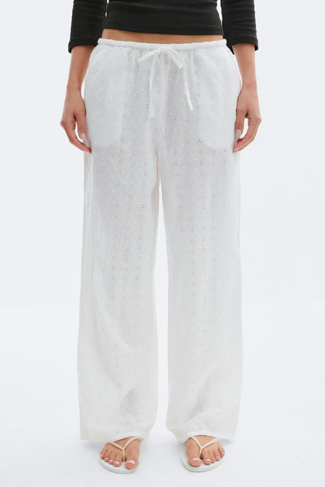 Broderie anglaise trousers