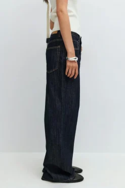 Buckle baggy jeans