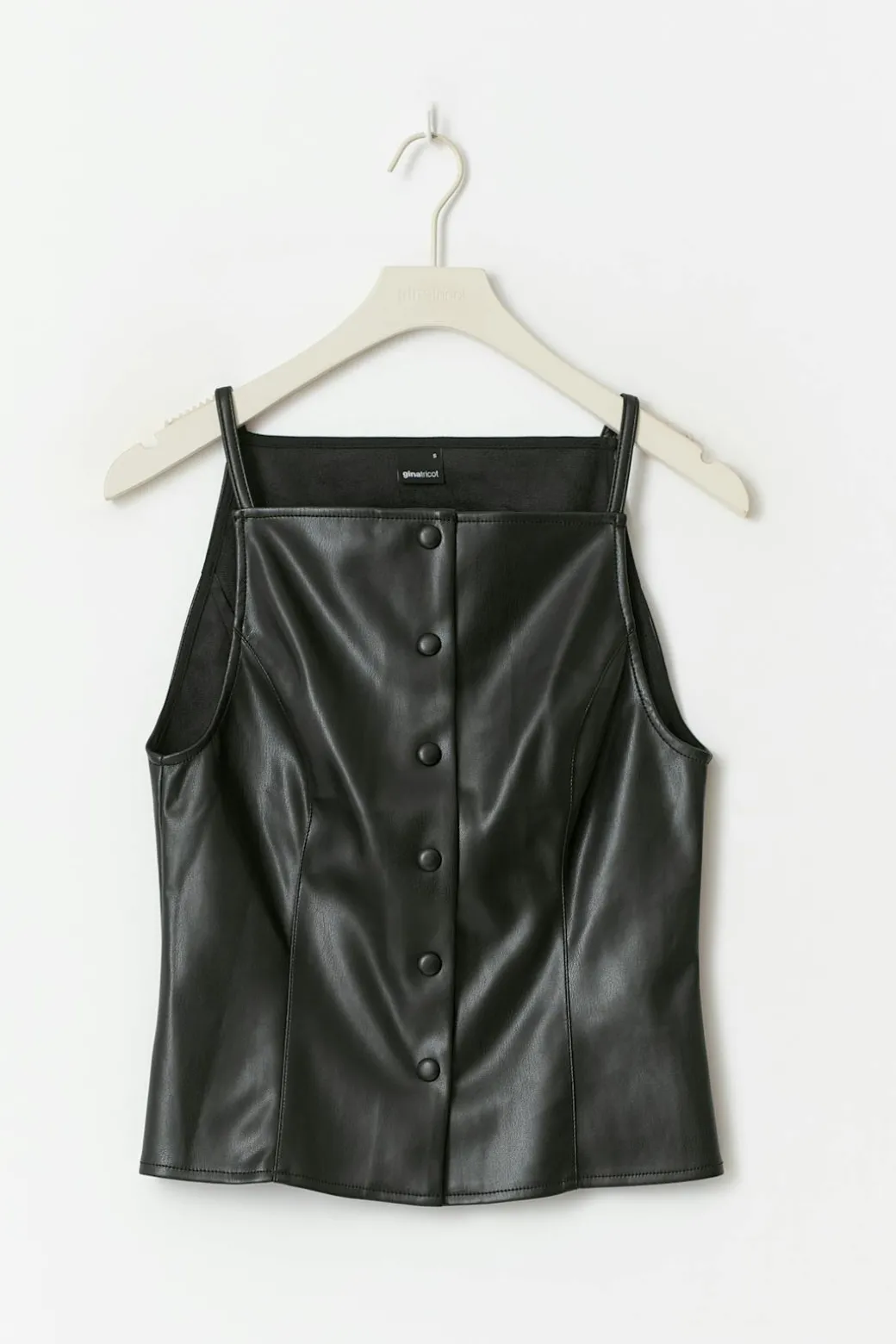 Buttoned pu top