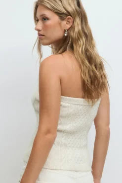 Cable knitted tube top