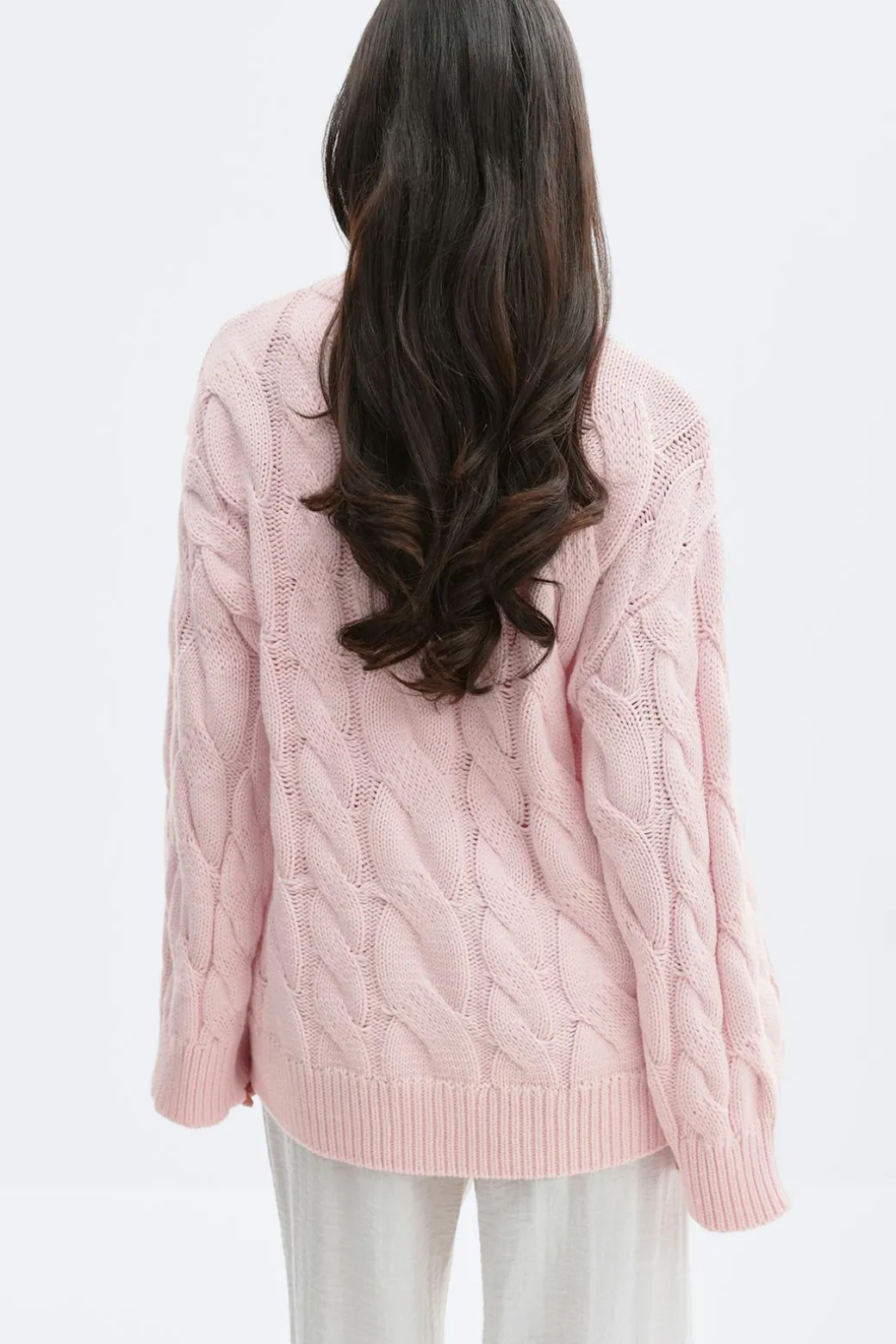 Chunky knitted cable cardigan