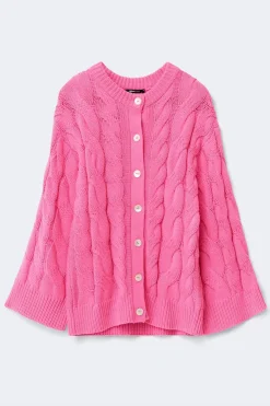 Chunky knitted cable cardigan