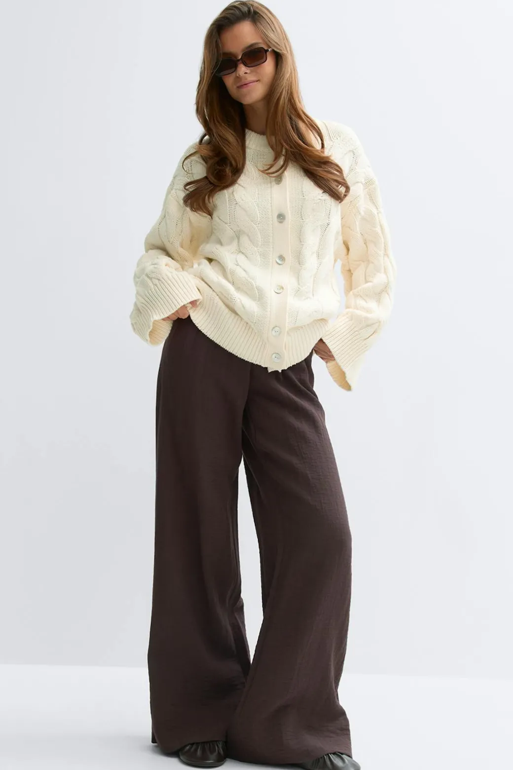 Chunky knitted cable cardigan