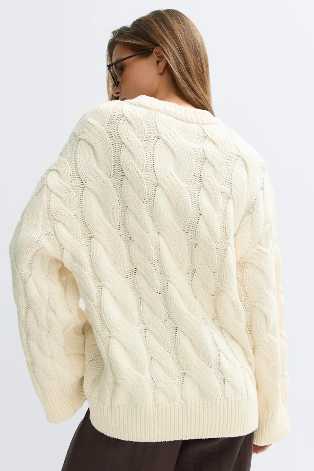 Chunky knitted cable cardigan