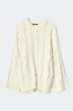 Chunky knitted cable cardigan