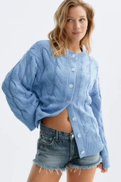 Chunky knitted cable cardigan