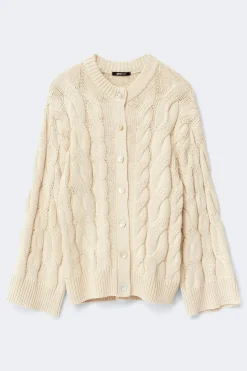Chunky knitted cable cardigan