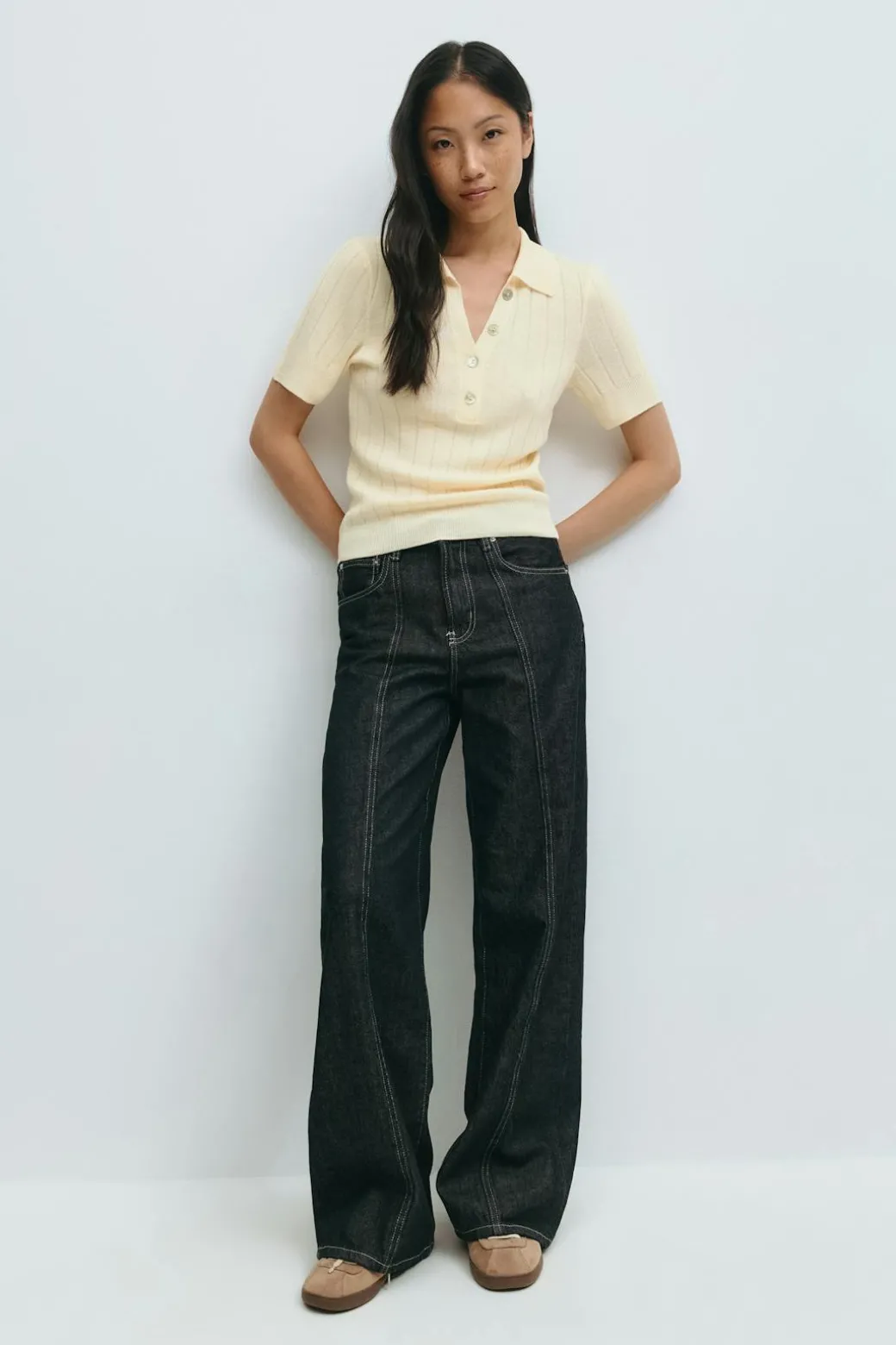 Collar knitted top
