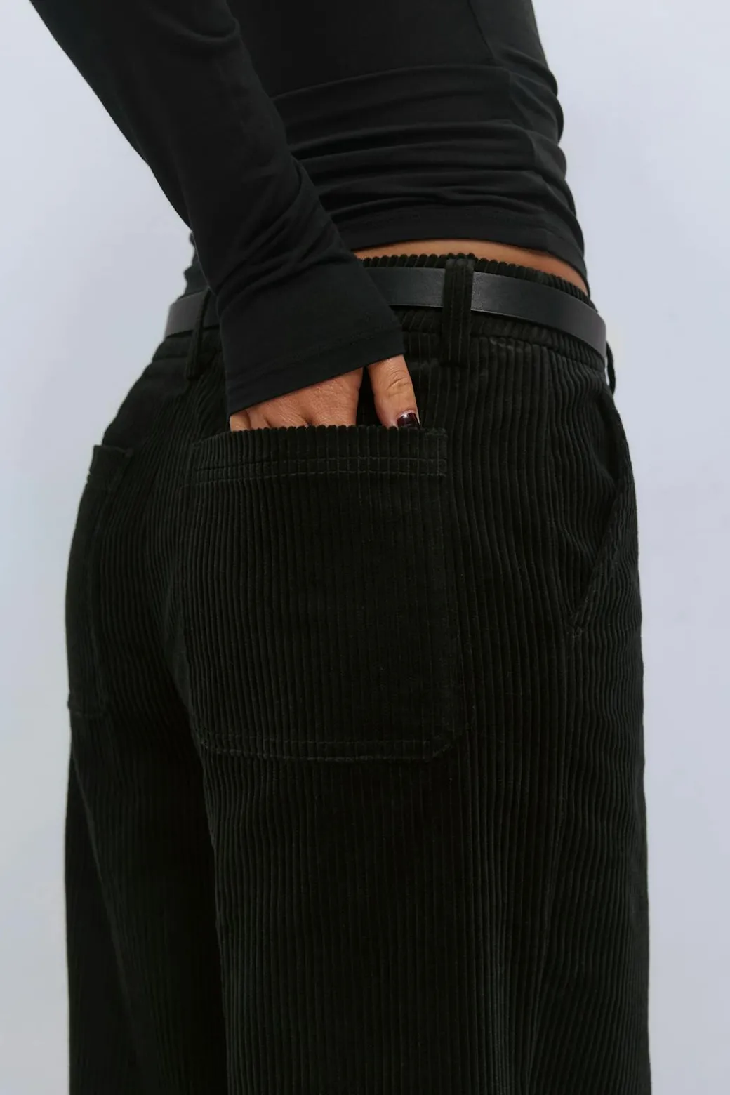 Corduroy high waist trousers