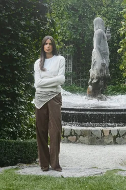 Corduroy high waist trousers