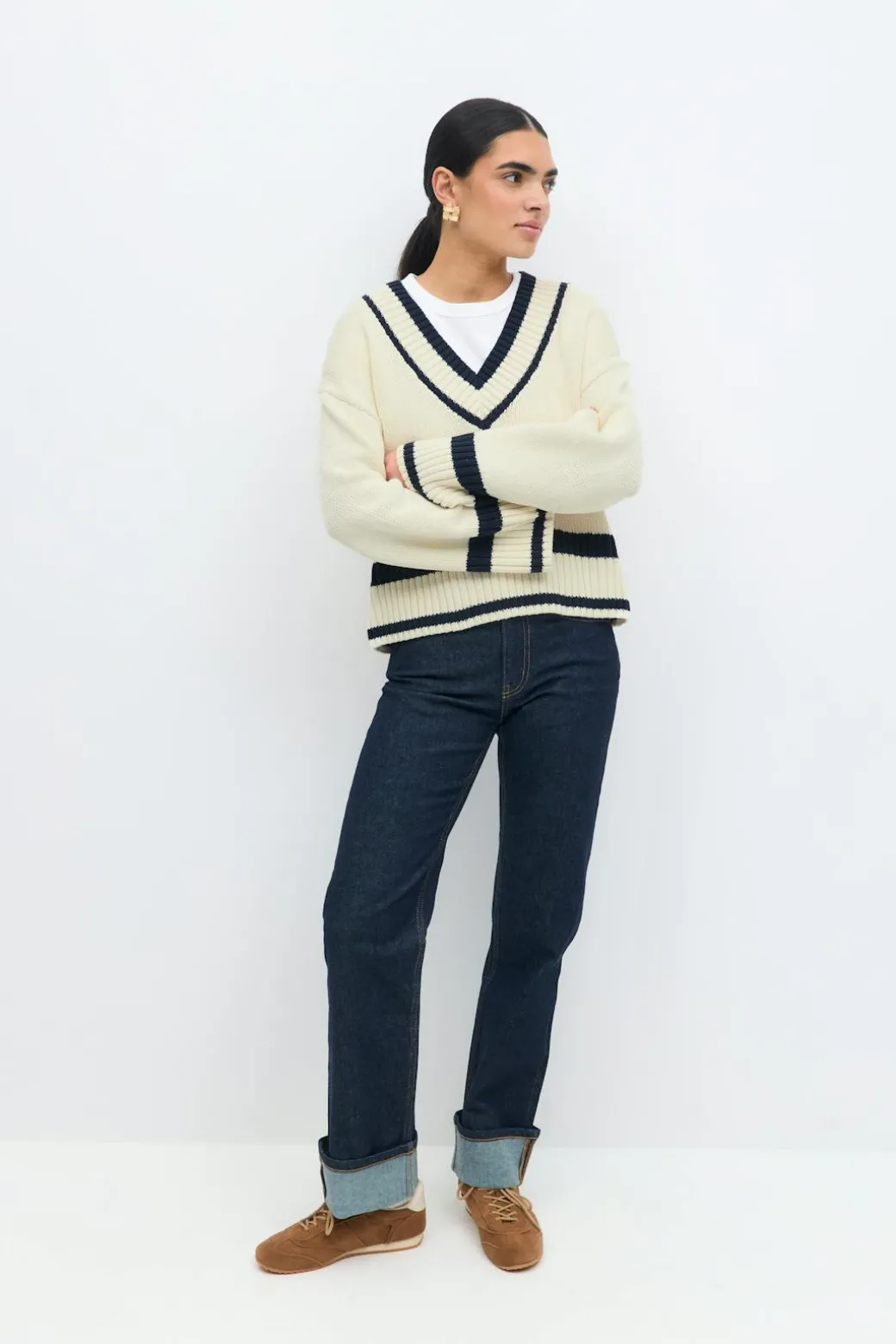 Cotton blend knitted sweater