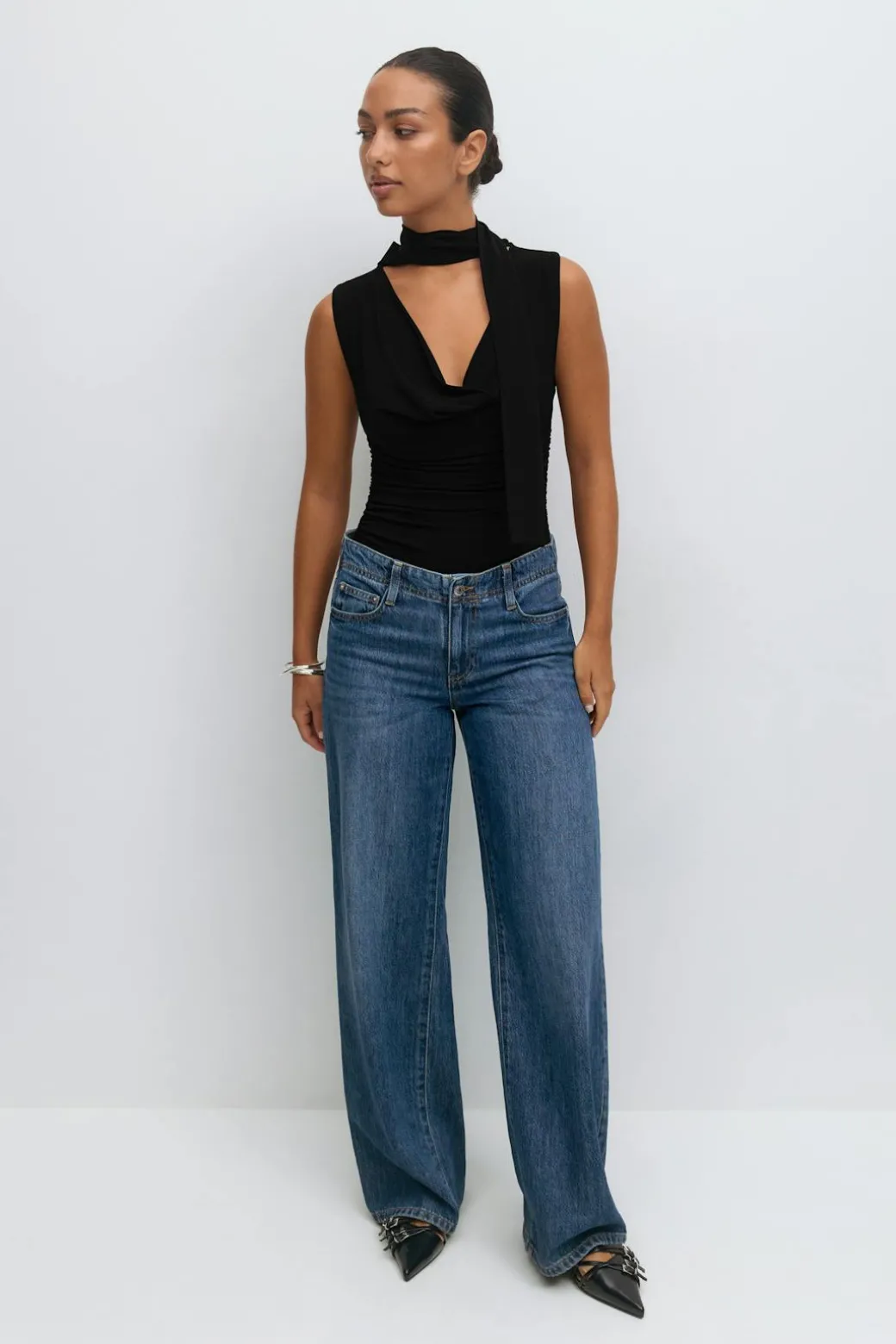 Cowlneck scarf top