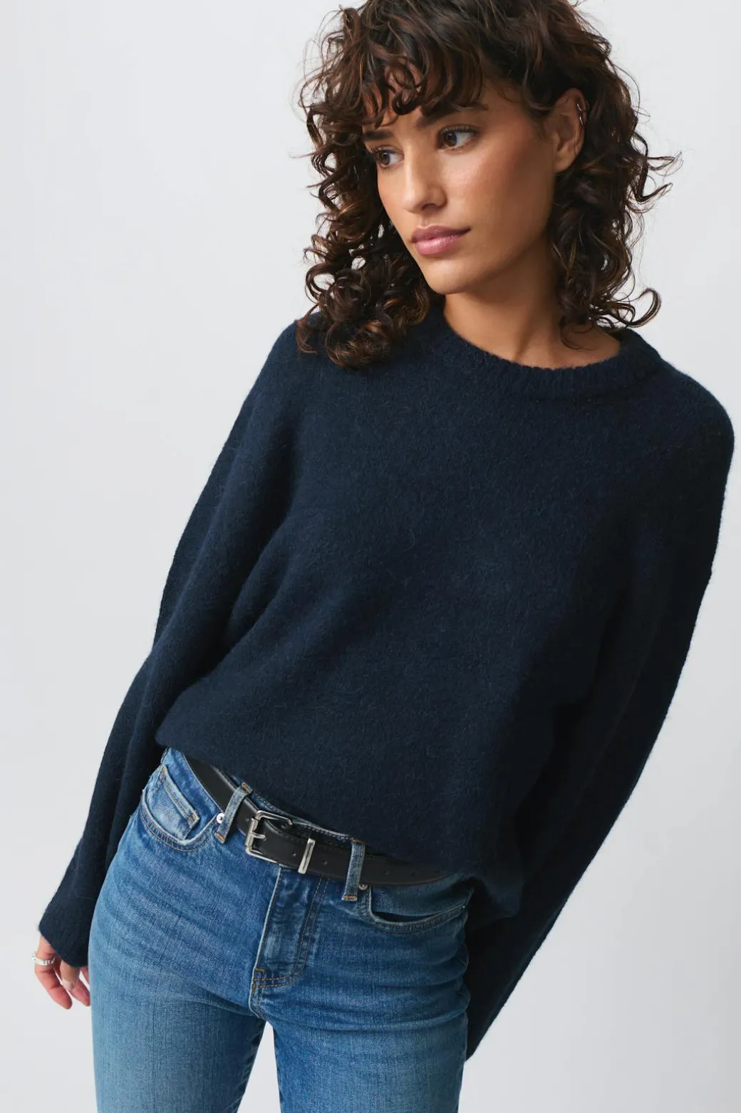 Crew neck knitted sweater
