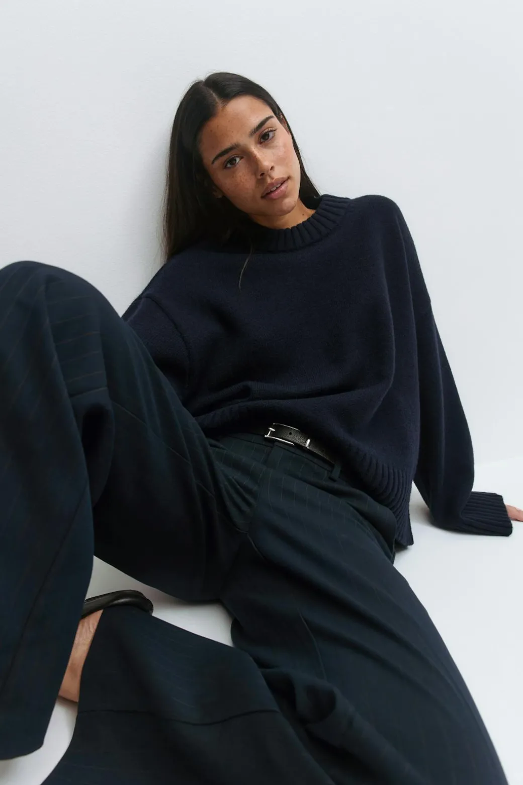 Crew neck knitted sweater