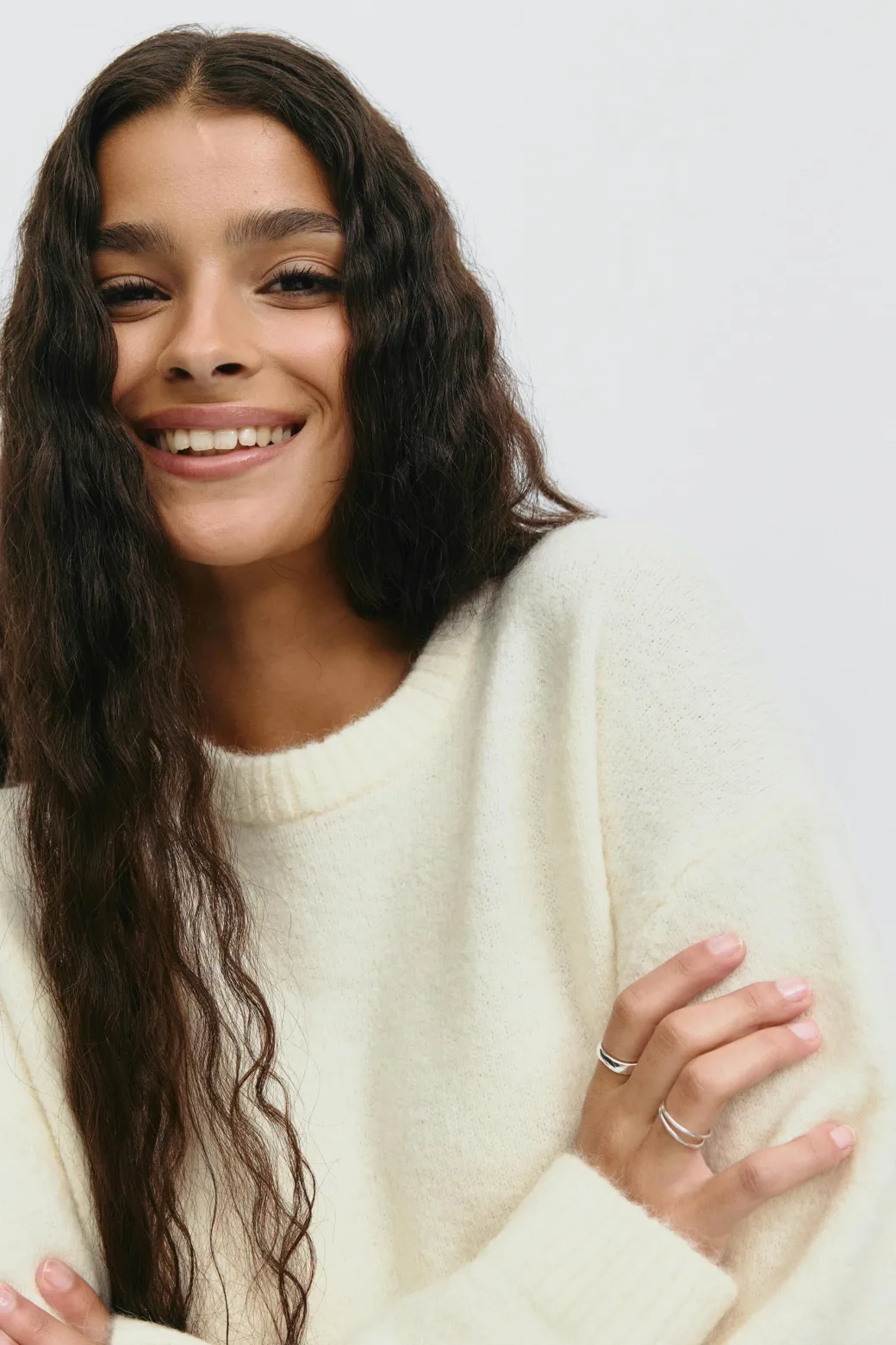 Crew neck knitted sweater