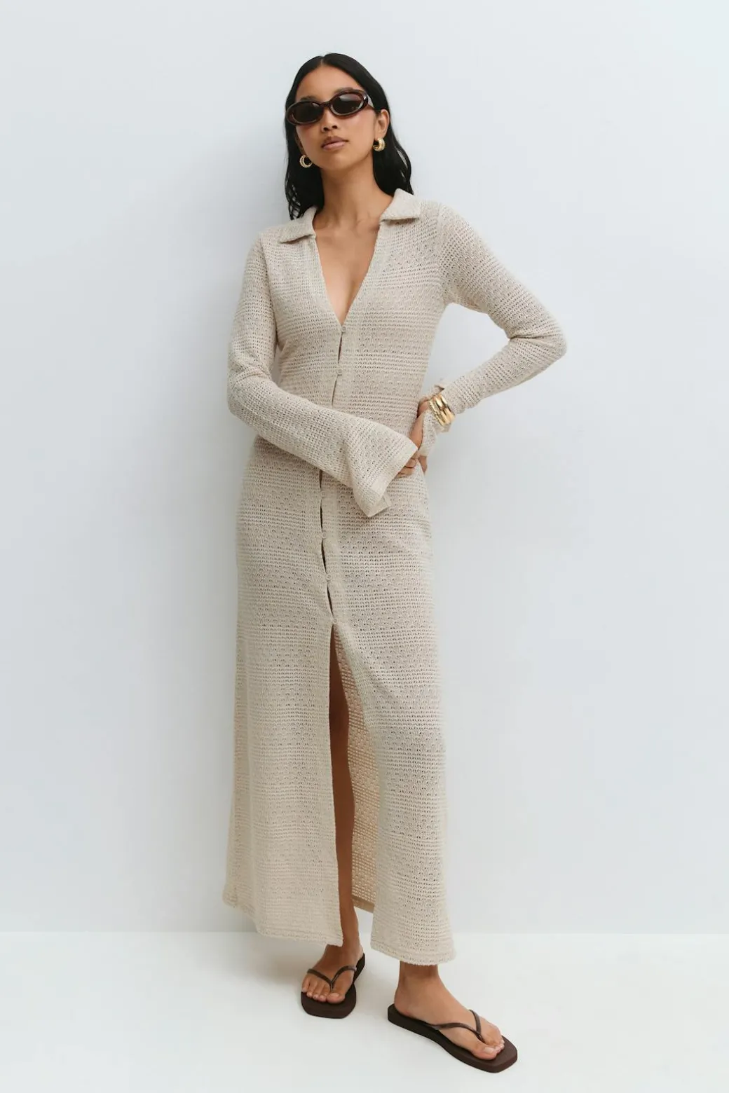 Crochet collar dress