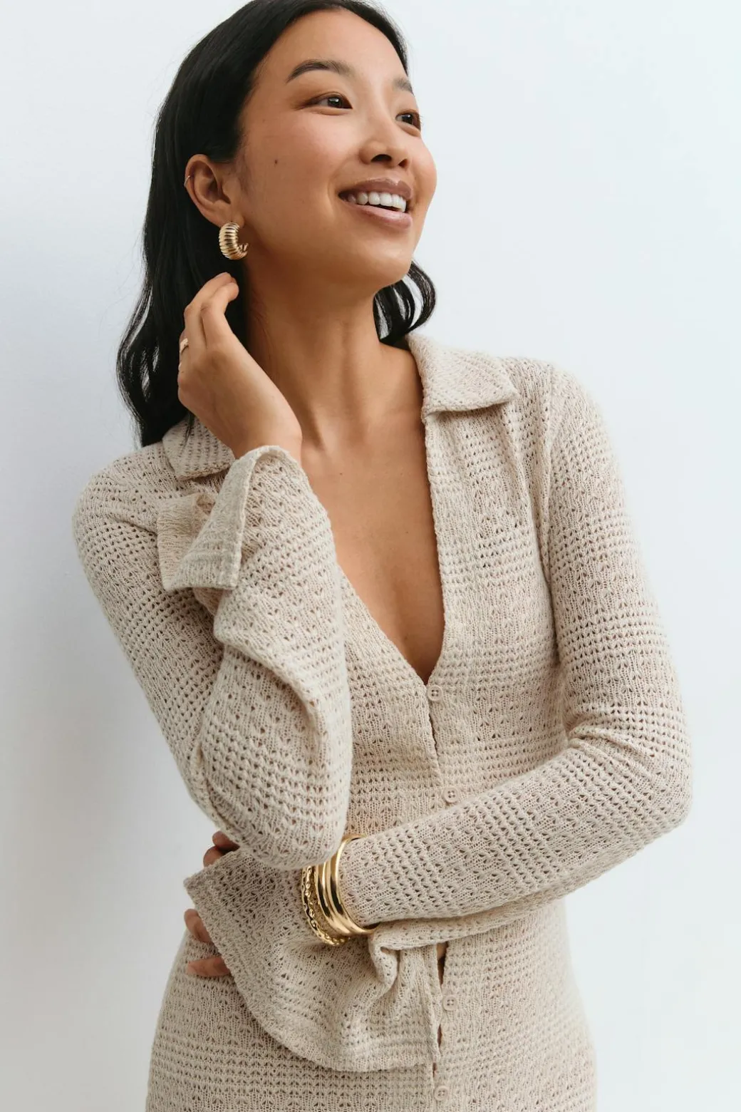 Crochet collar dress