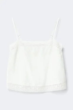14+ crochet linen blend top