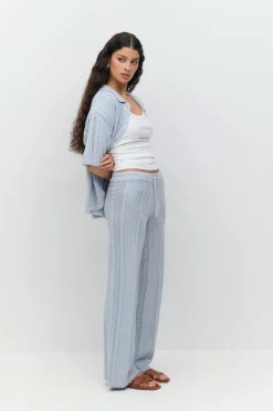 Crochet stripe trousers