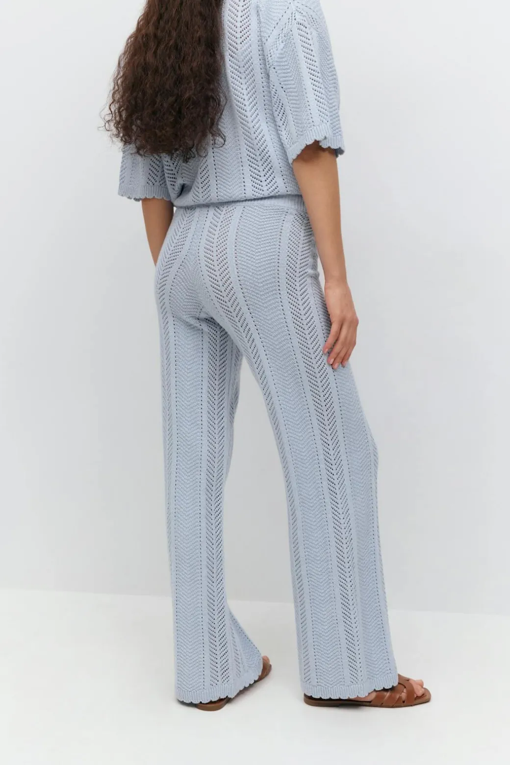 Crochet stripe trousers