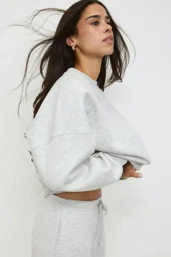 Crop crewneck sweater