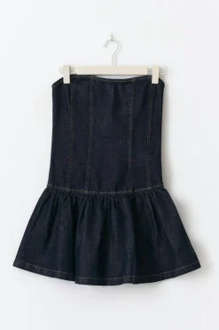 Denim frill dress