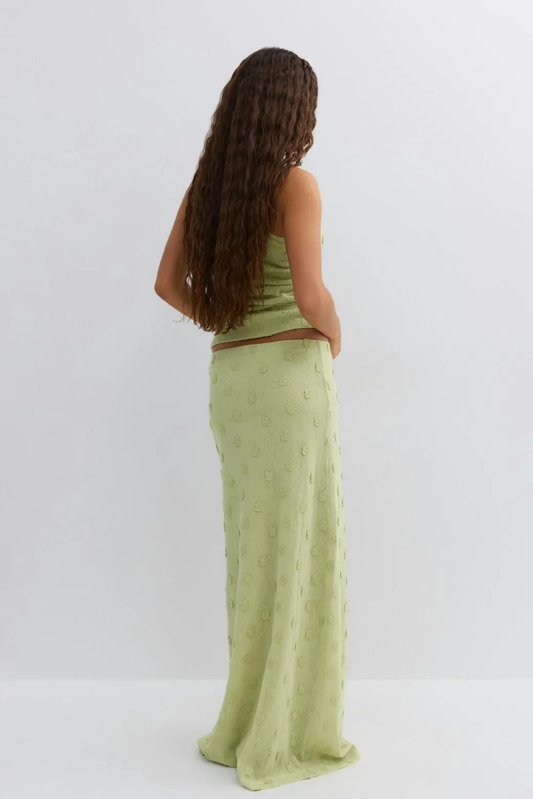 3d floral maxi skirt