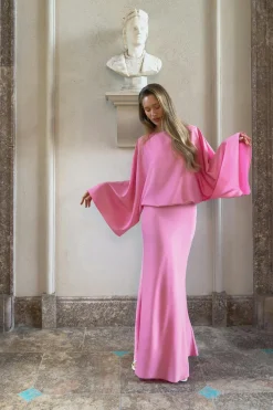 Draped back maxi dress