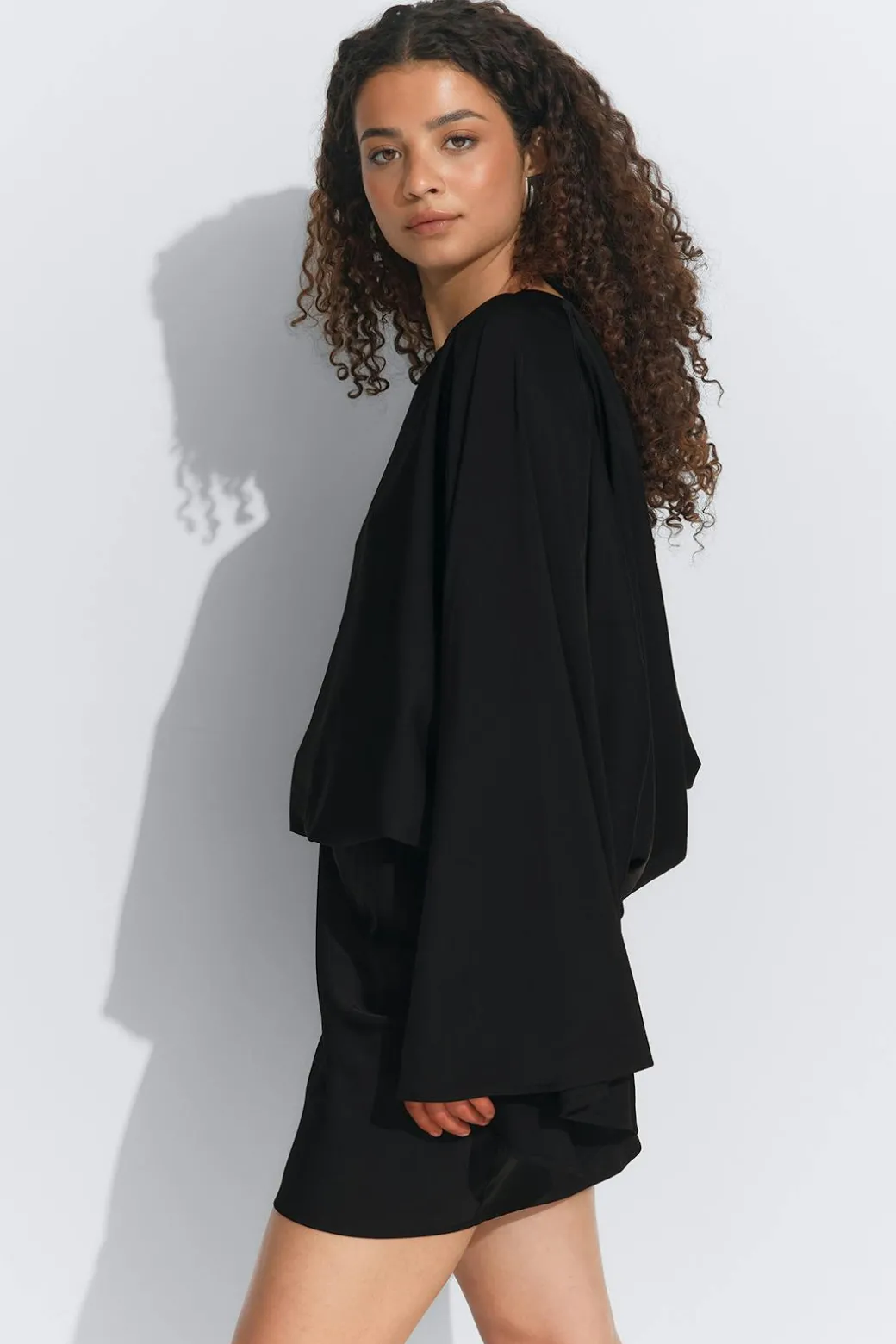 Draped back mini dress